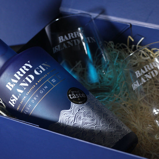 Barry Island Gin Hamper with gin glasses
